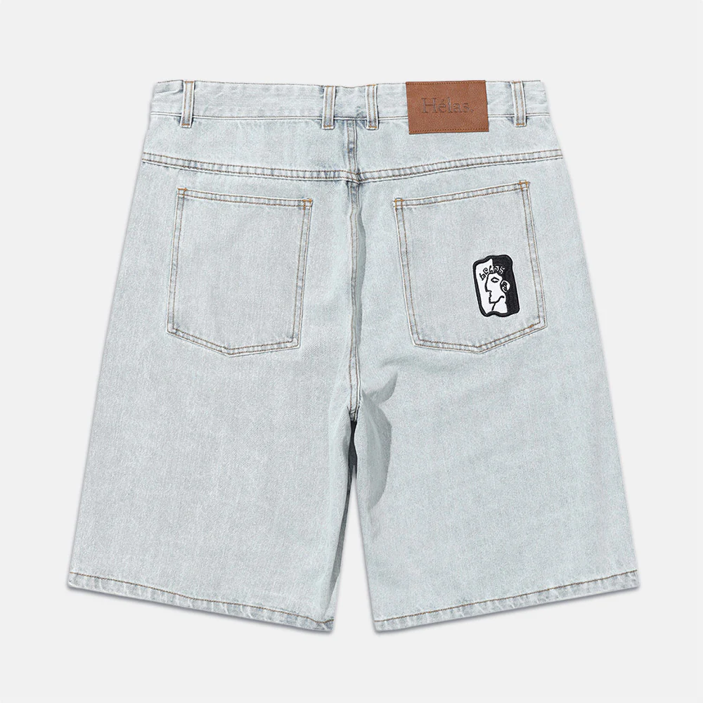 Helas - Dieu Grec Denim Shorts - Light Blue