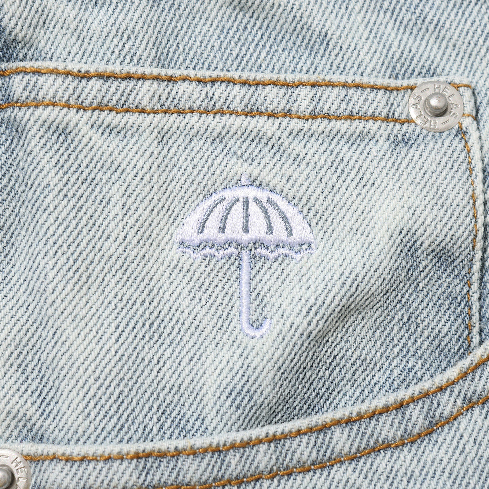 Helas - Dieu Grec Denim Shorts - Light Blue - Image 4
