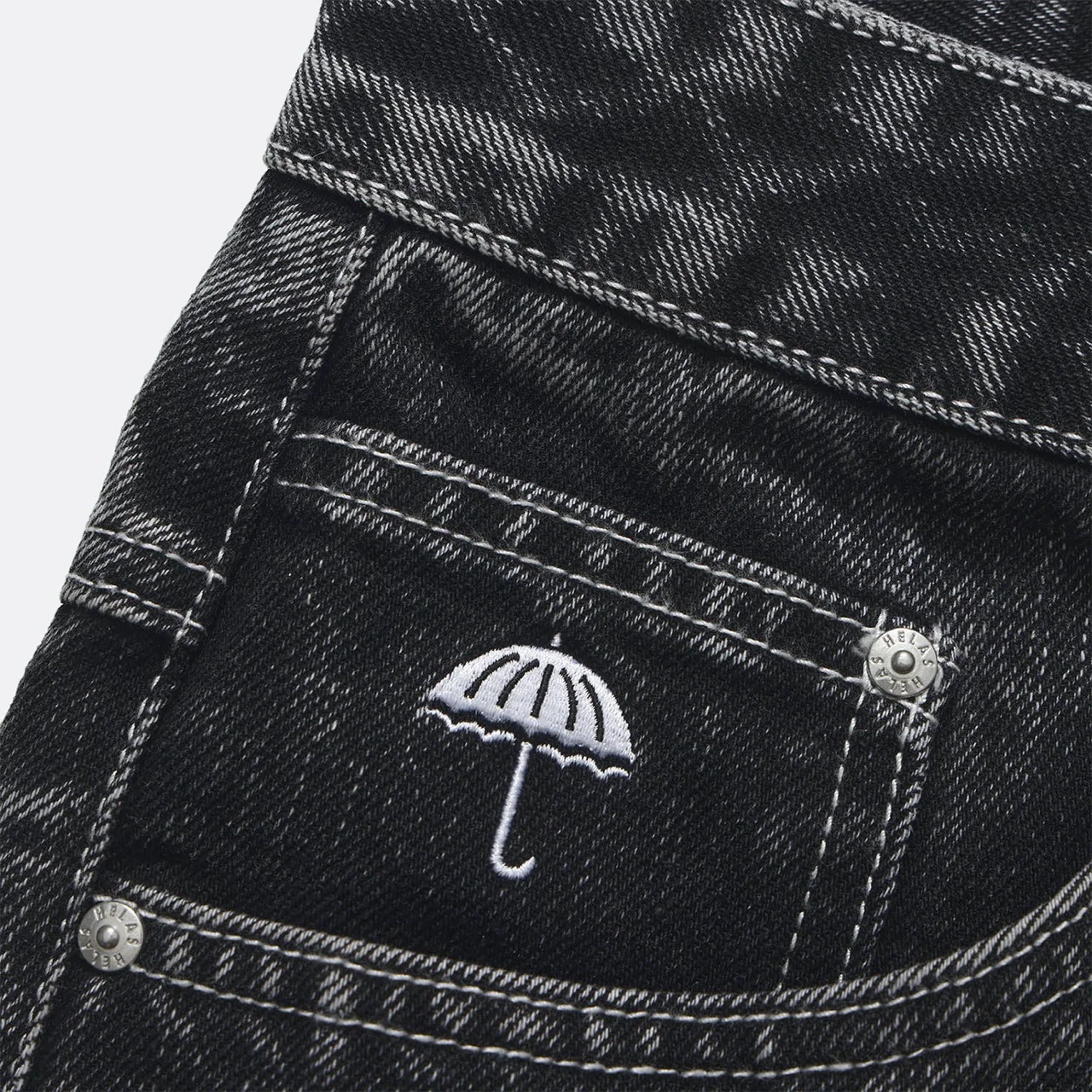Helas - Dieu Grec Denim Shorts - Washed Black - Image 4