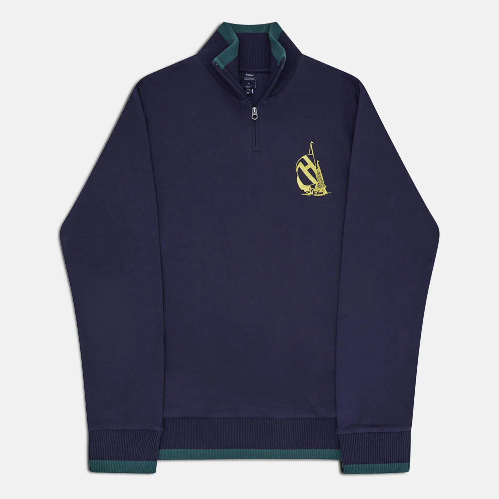 Helas - Nautica Quarter Zip Sweatshirt - Navy - Image 2