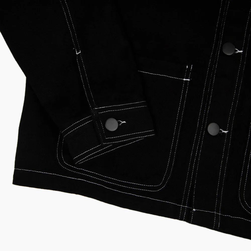 The National Skateboard Co. - HIRTA WORKERS JACKET - BLACK SOFT TWILL - Image 4