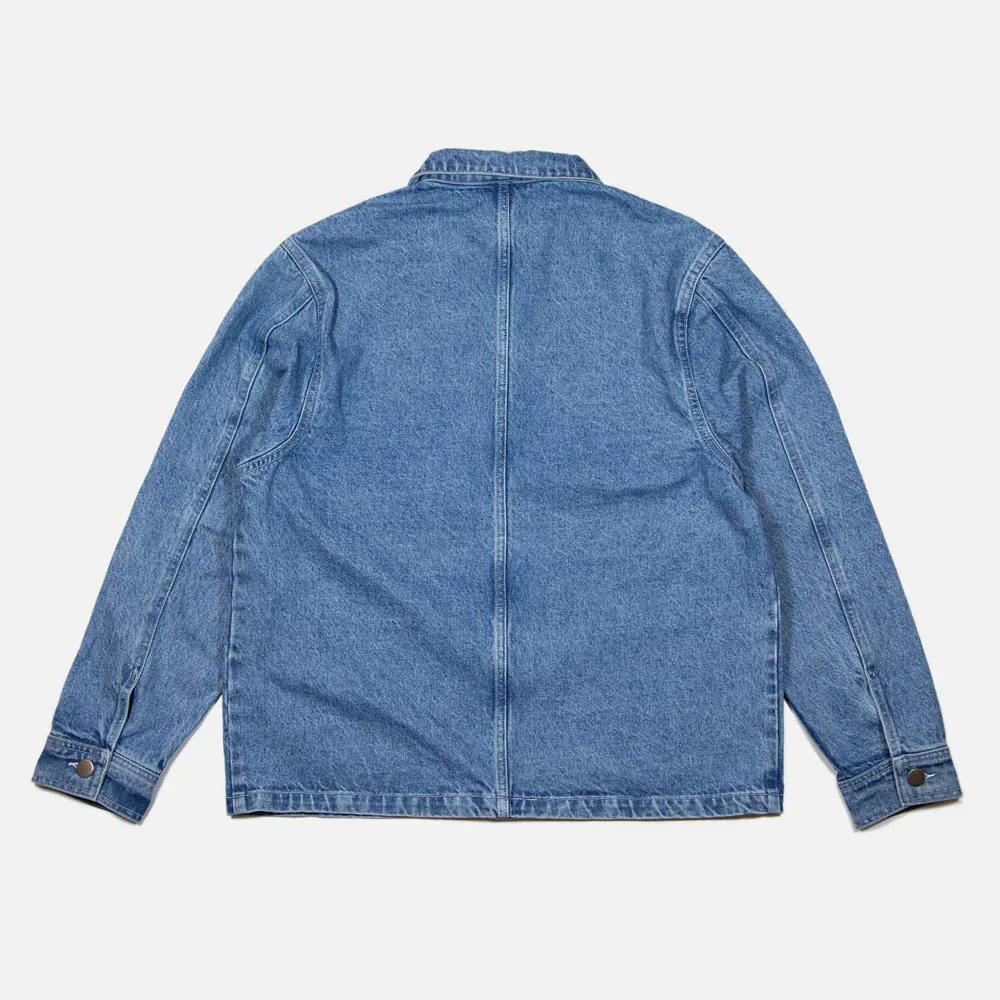 The National Skateboard Co. - HIRTA WORKERS JACKET - WASHED BLUE DENIM - Image 3