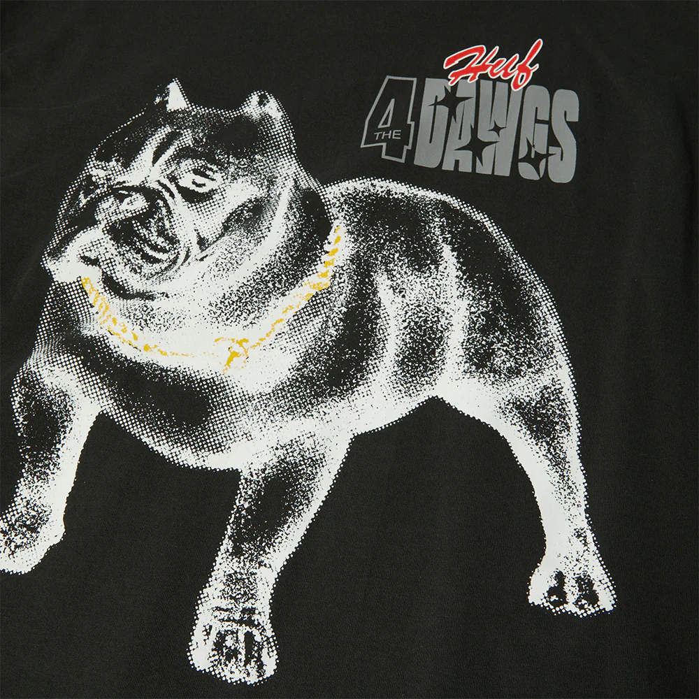 Huf - 4 The Dawgs T-Shirt - Vintage Black - Image 3
