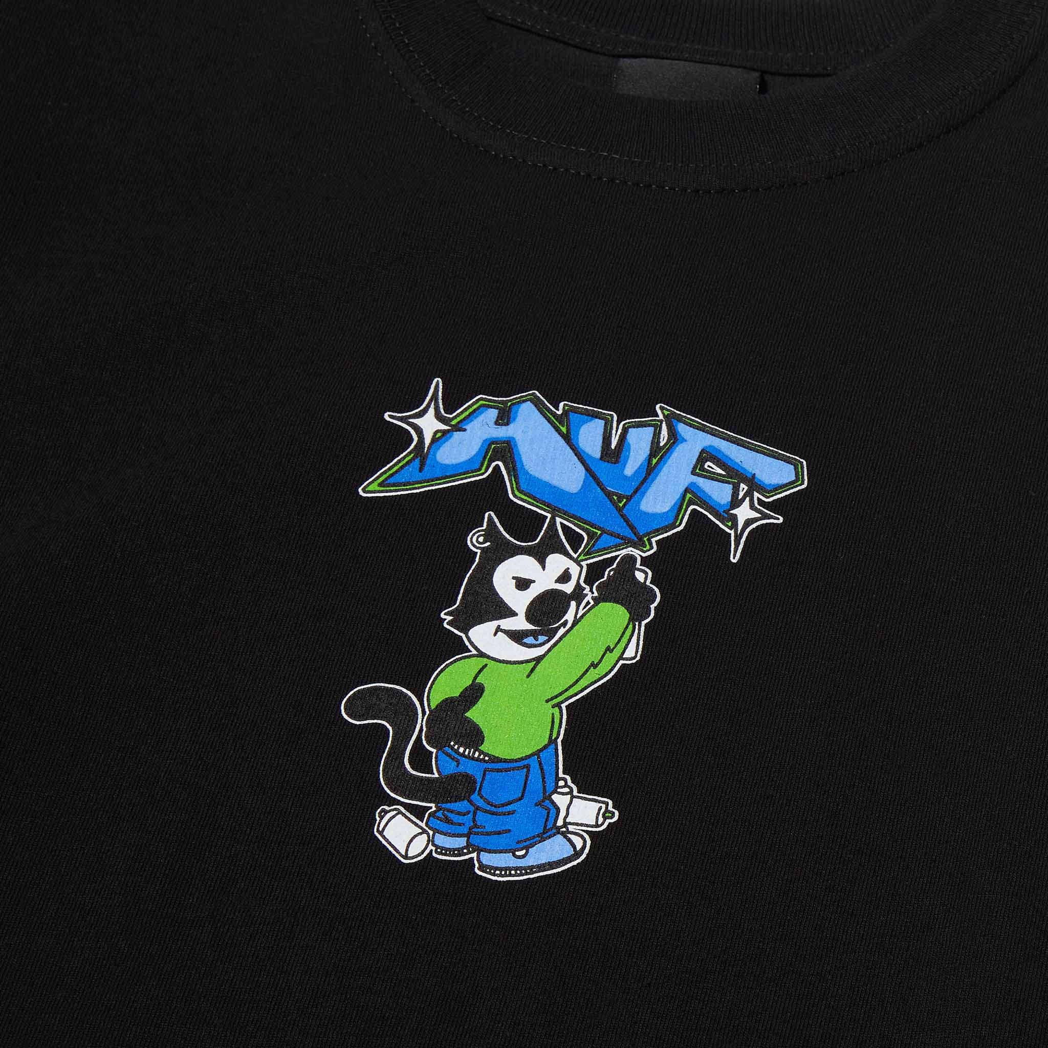 Huf - Bad Cat T-Shirt - Black - Image 2
