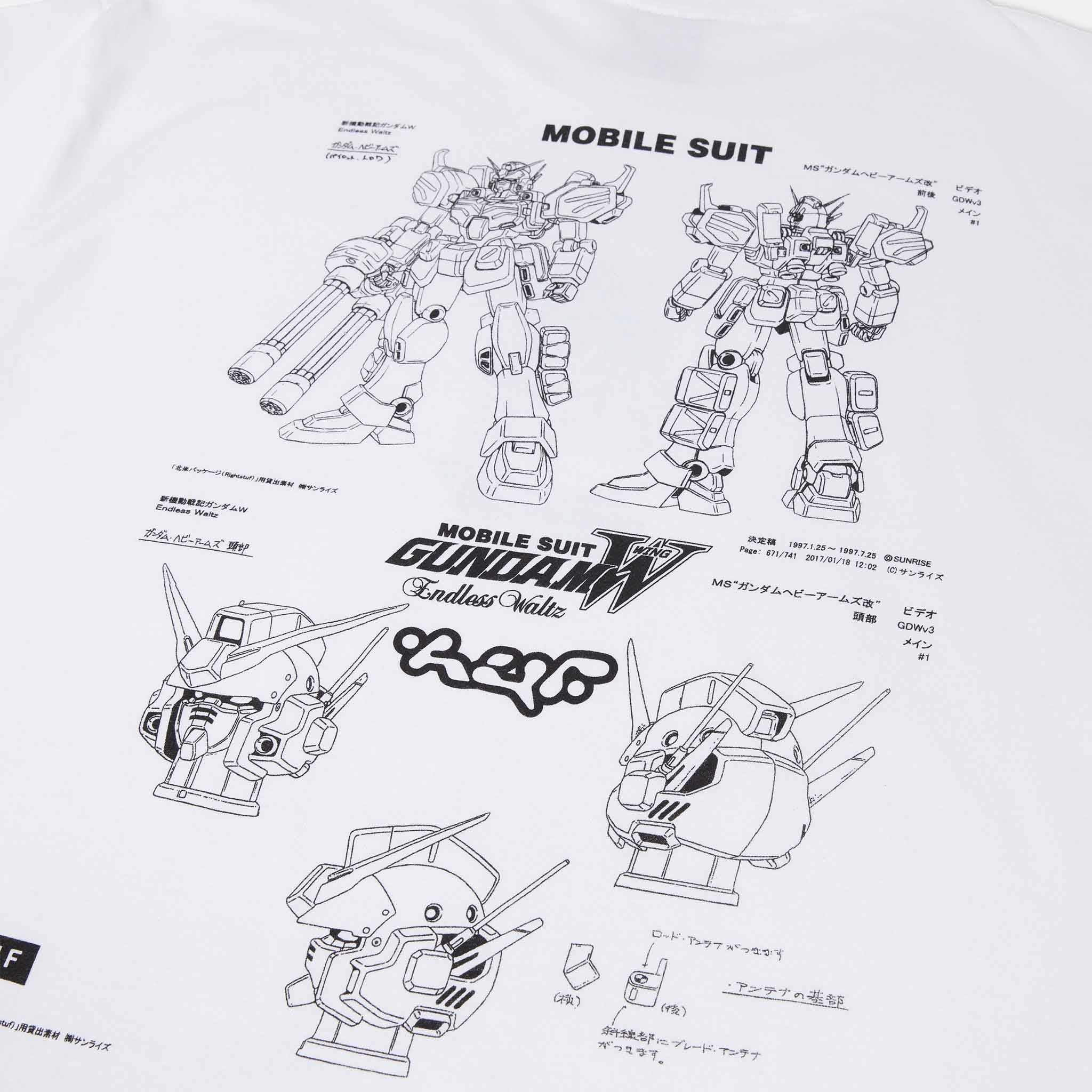 Huf - Gundam Wing Heavy Arms Schematics T-Shirt - White - Image 4