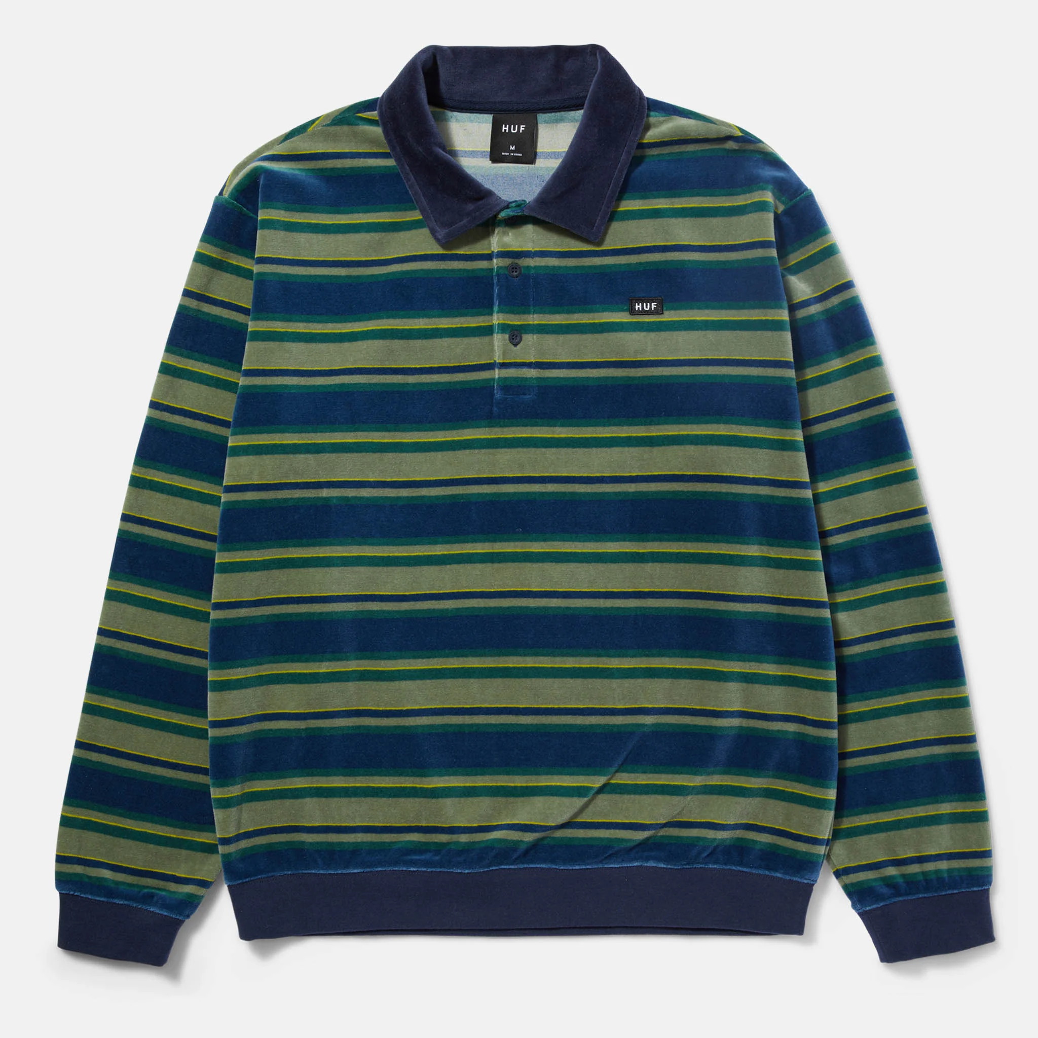Huf - Kramer Longsleeve Velour Shirt - Pine