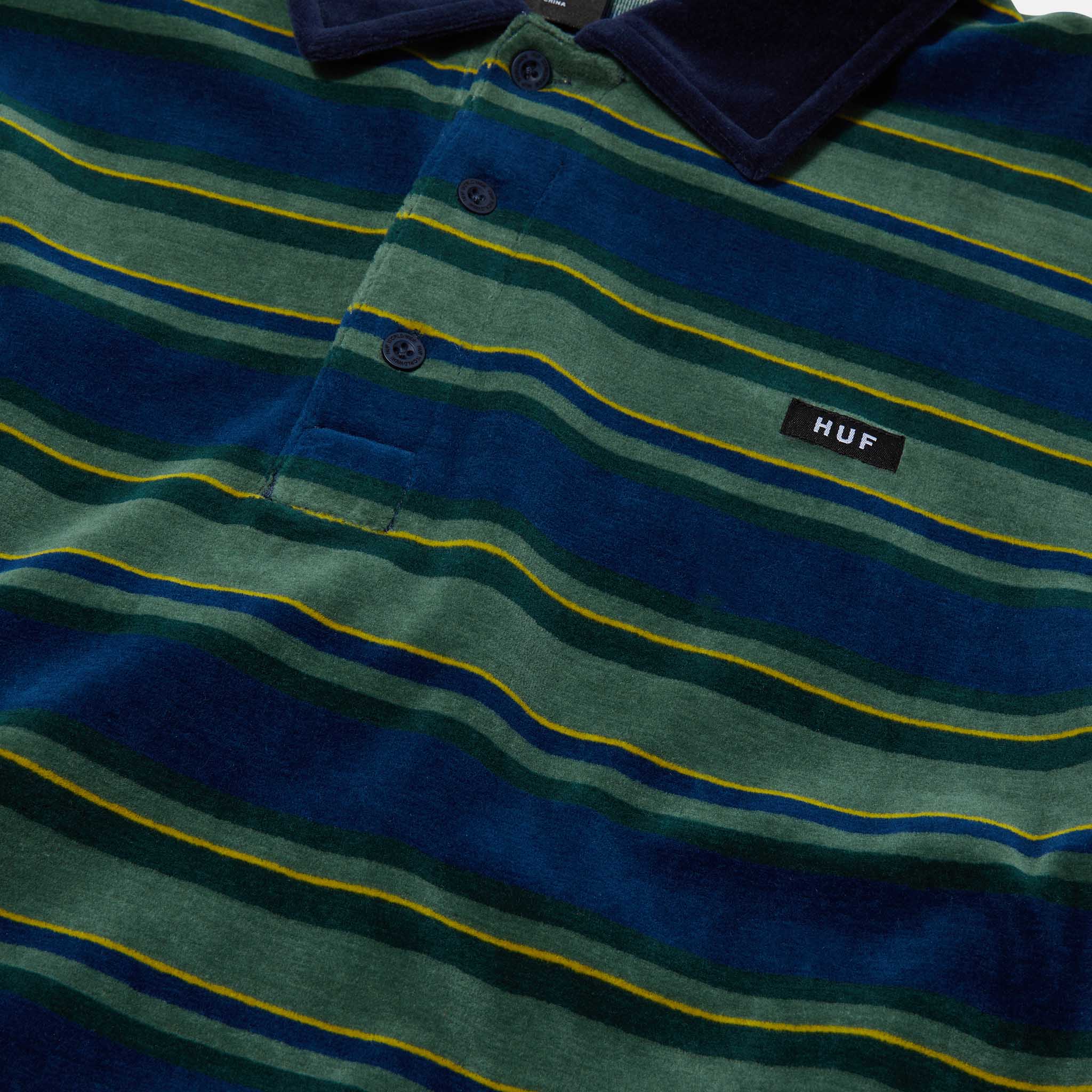 Huf - Kramer Longsleeve Velour Shirt - Pine - Image 3