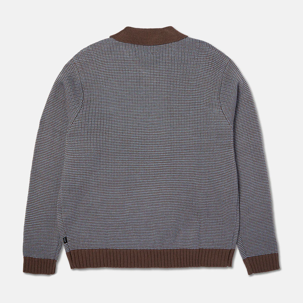 Huf - Megablast Two Tone Waffle Sweater - Washed Blue / Moss - Image 3