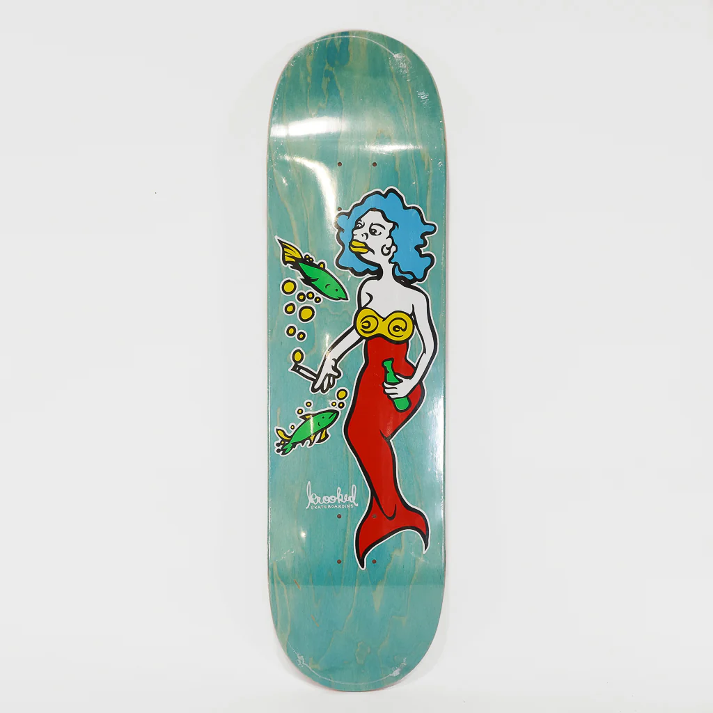 Krooked Skateboards - 8.5" Mermaid Skateboard Deck (Teal Stain)