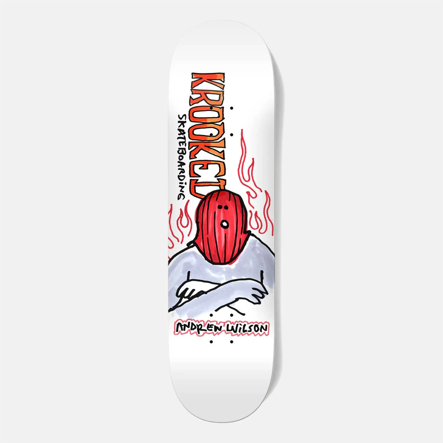 Krooked Skateboards - 8.75" Wilson Fire Mask Skateboard Deck