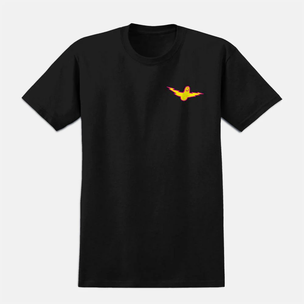 Krooked Skateboards - Bird Lightening T-Shirt - Black / Magenta / Yellow - Image 2