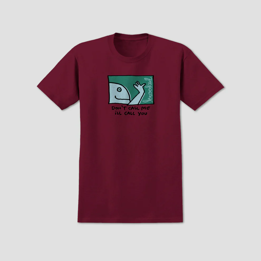 Krooked Skateboards - Call Me T-Shirt - Burgundy