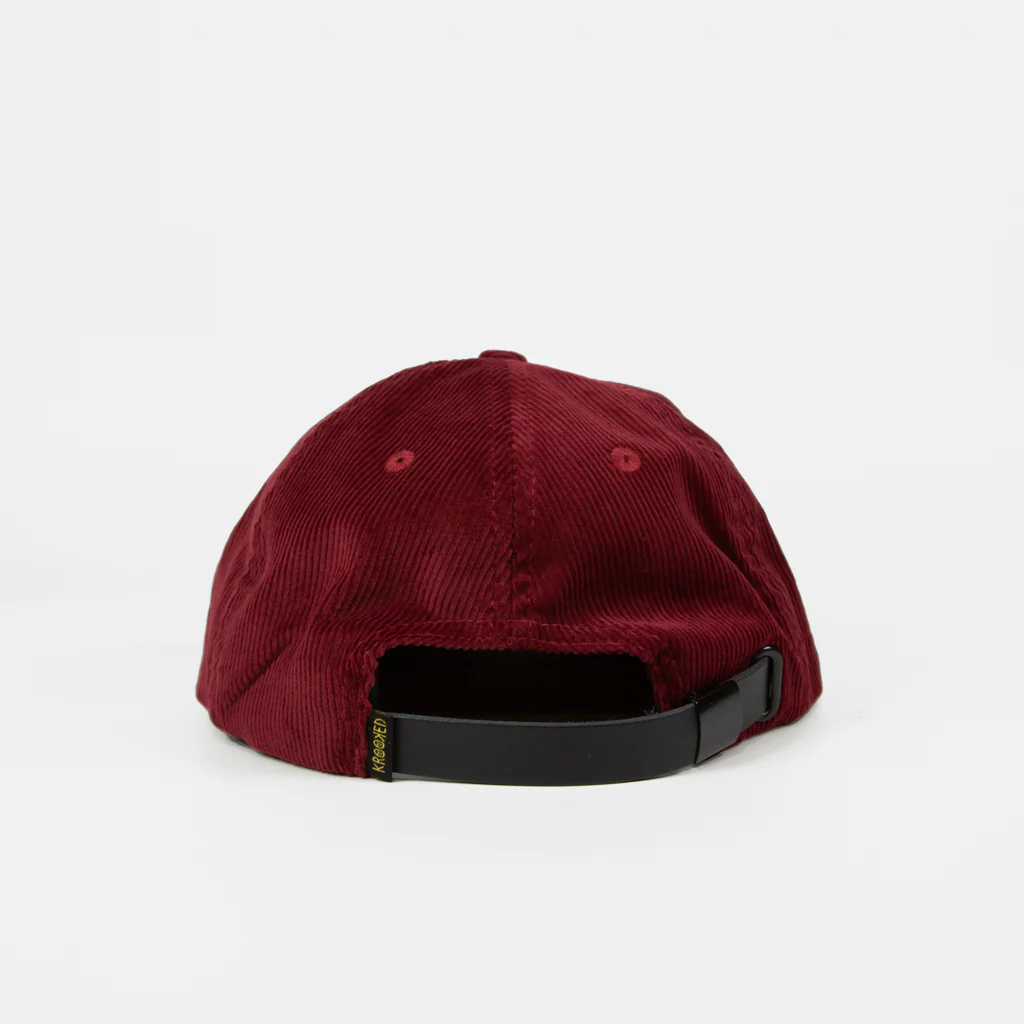 Krooked Skateboards - Eyes Corduroy Strapback Cap - Burgundy / Blue - Image 3