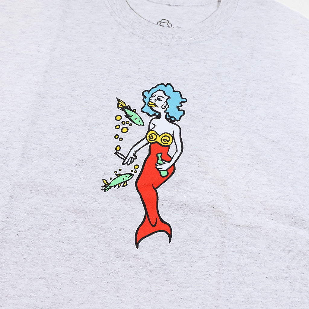 Krooked Skateboards - Mermaid T-Shirt - Ash / Multi - Image 2