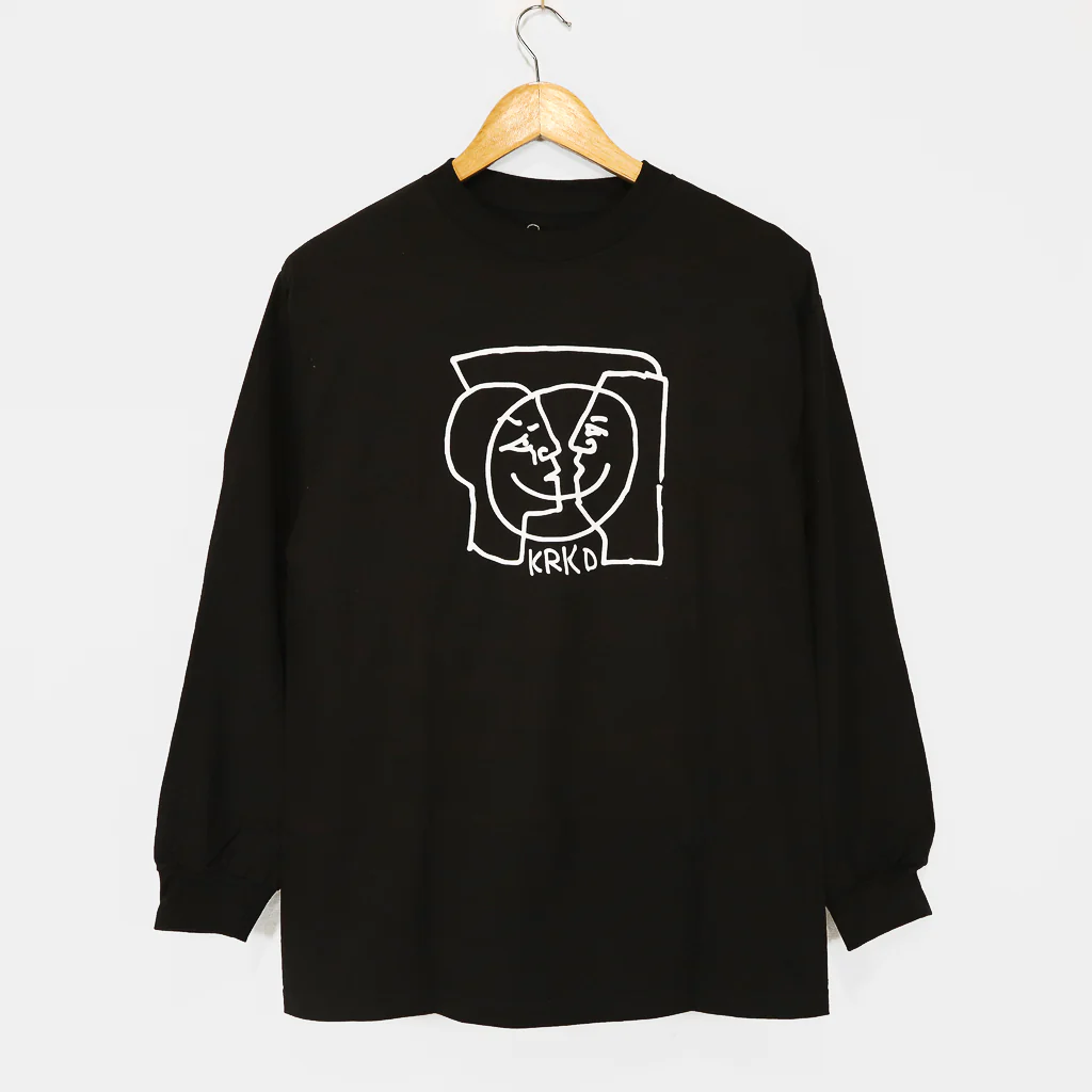 Krooked Skateboards - Moonsmile Longsleeve T-Shirt - Black / White