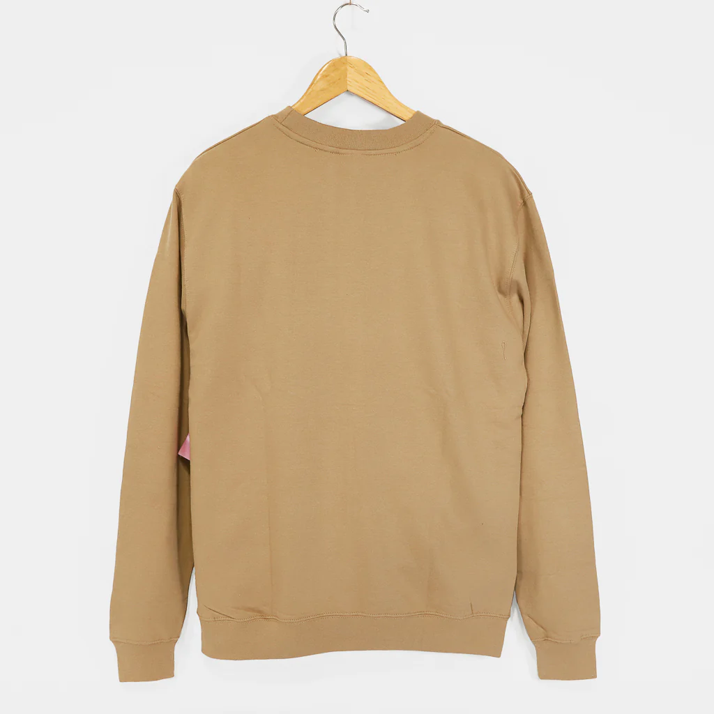 Krooked Skateboards - Moonsmile Pullover Crewneck Sweatshirt - Sand - Image 3