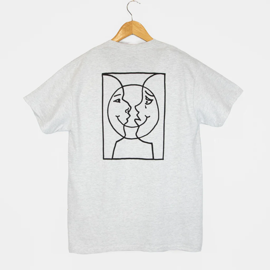 Krooked Skateboards - Moonsmile Raw T-Shirt - Ash / Blackg