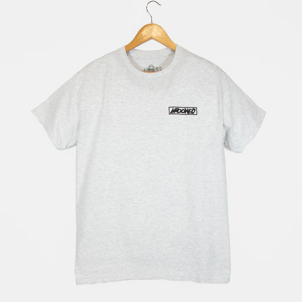 Krooked Skateboards - Moonsmile Raw T-Shirt - Ash / Blackg - Image 2