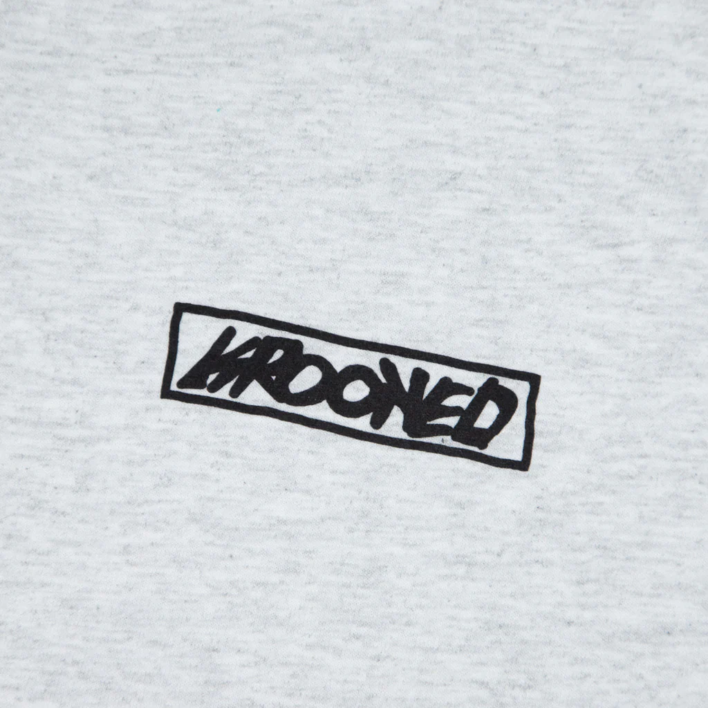 Krooked Skateboards - Moonsmile Raw T-Shirt - Ash / Blackg - Image 3