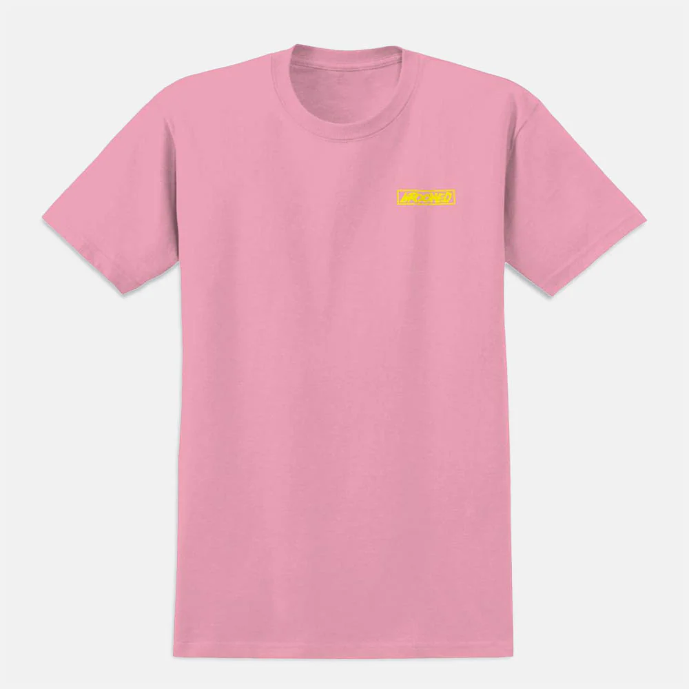 Krooked Skateboards - Moonsmile Raw T-Shirt - Light Pink / Yellow - Image 2