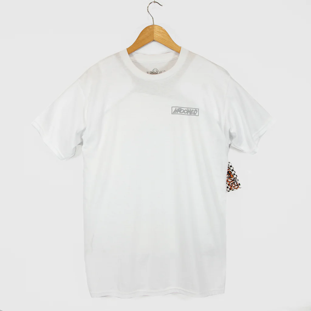 Krooked Skateboards - Moonsmile Raw T-Shirt - White / Grey - Image 2