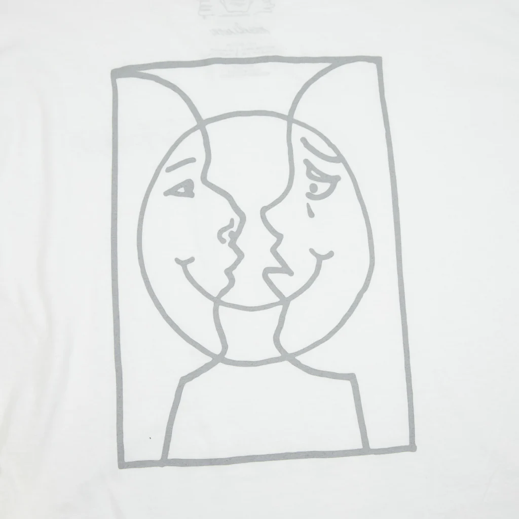 Krooked Skateboards - Moonsmile Raw T-Shirt - White / Grey - Image 4