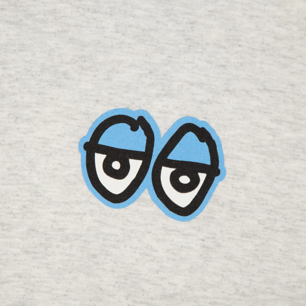Krooked Skateboards - Strait Eyes T-Shirt - Ash Grey / Light Blue - Image 3