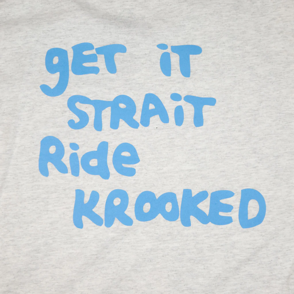 Krooked Skateboards - Strait Eyes T-Shirt - Ash Grey / Light Blue - Image 4