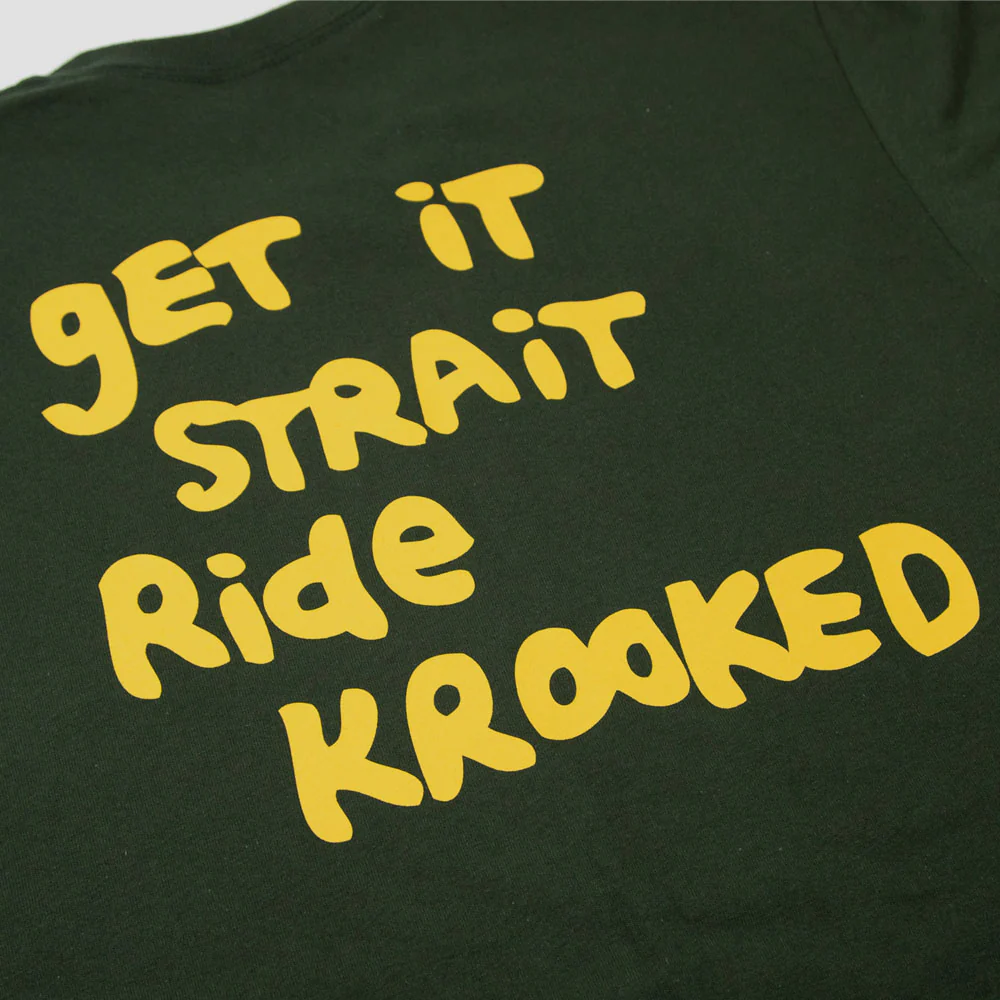 Krooked Skateboards - Strait Eyes T-Shirt - Forest Green / Gold - Image 3