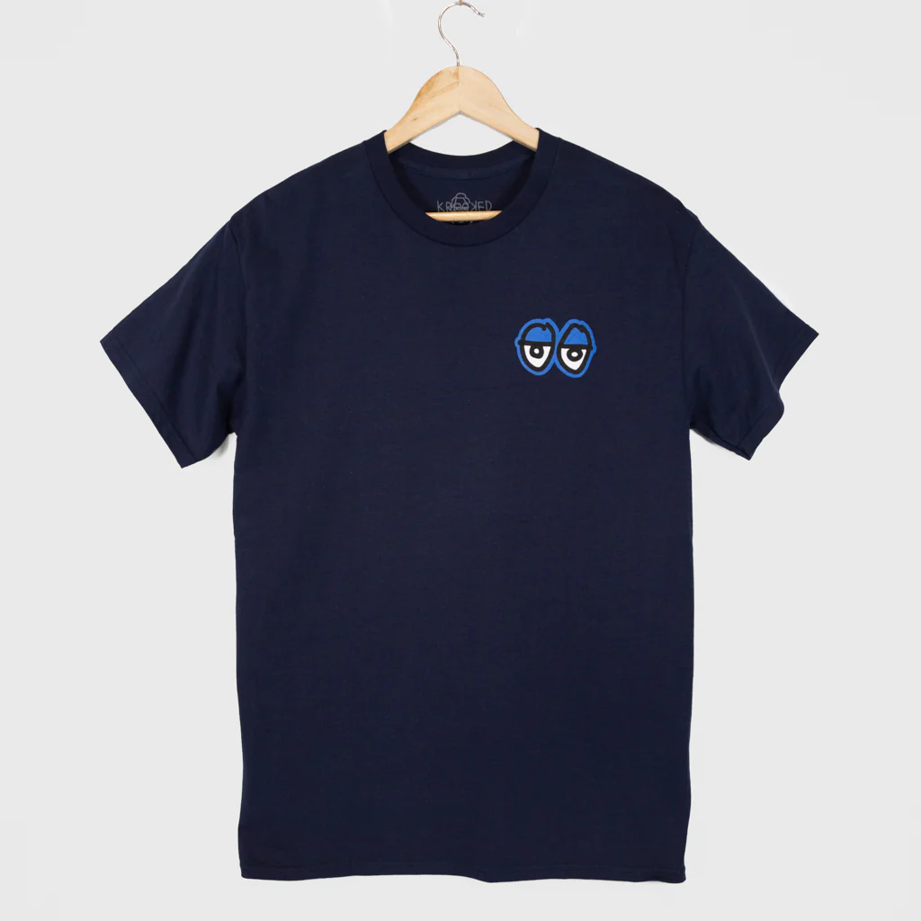 Krooked Skateboards - Strait Eyes T-Shirt - Navy - Image 2