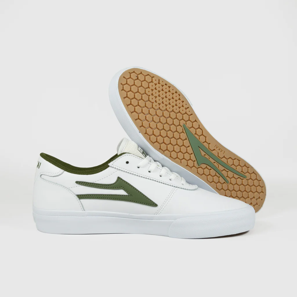 Lakai - Manchester Shoes - White / Olive - Image 3