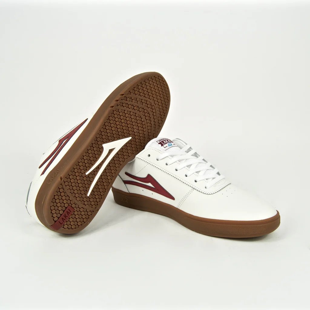 Lakai - Manchester XLK Shoes - White / Burgundy / Gum - Image 3