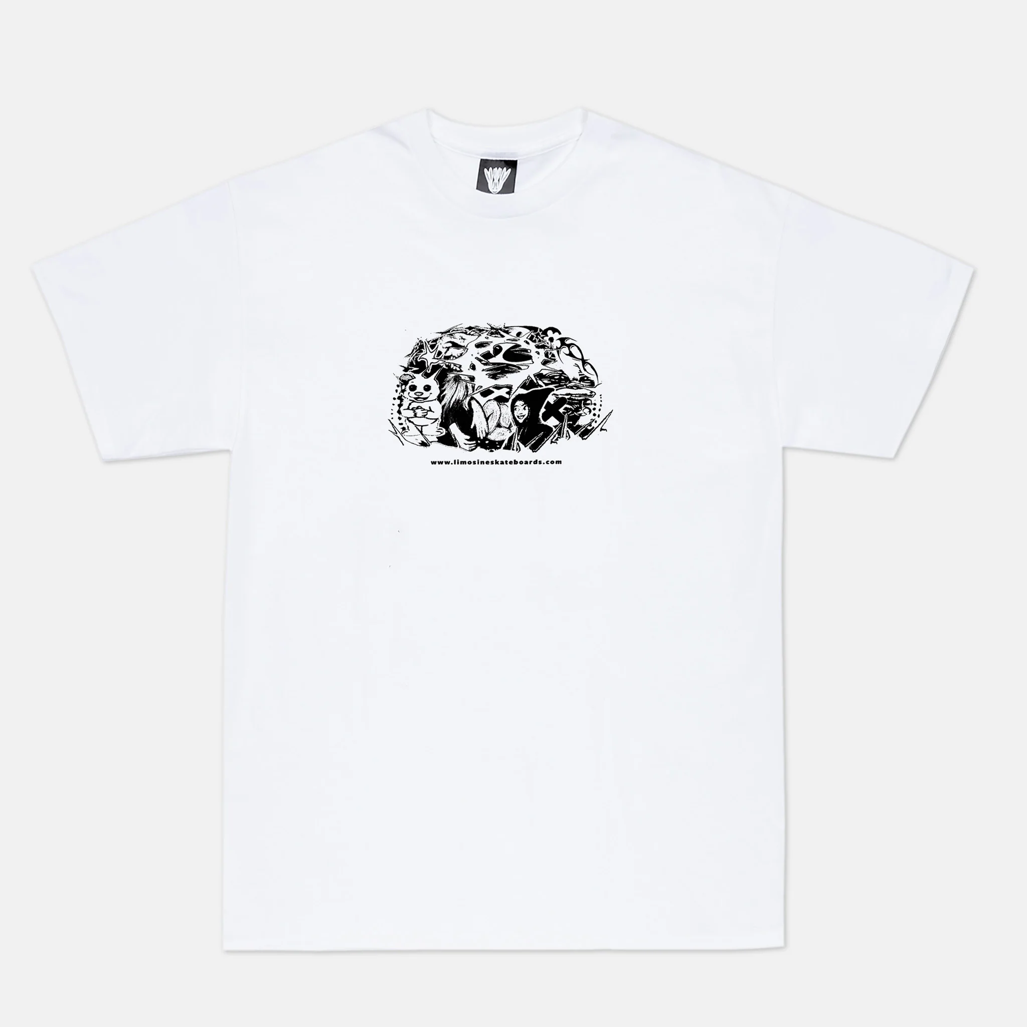Limosine Skateboards - Brain Collage T-Shirt - White
