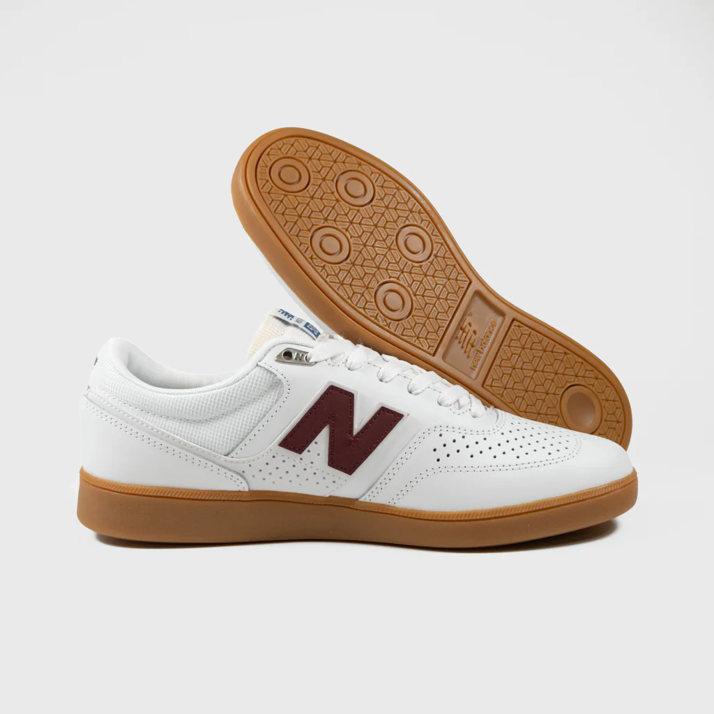 New Balance Numeric - 508 Brandon Westgate Shoes - White / Burgundy / Gum - Image 3