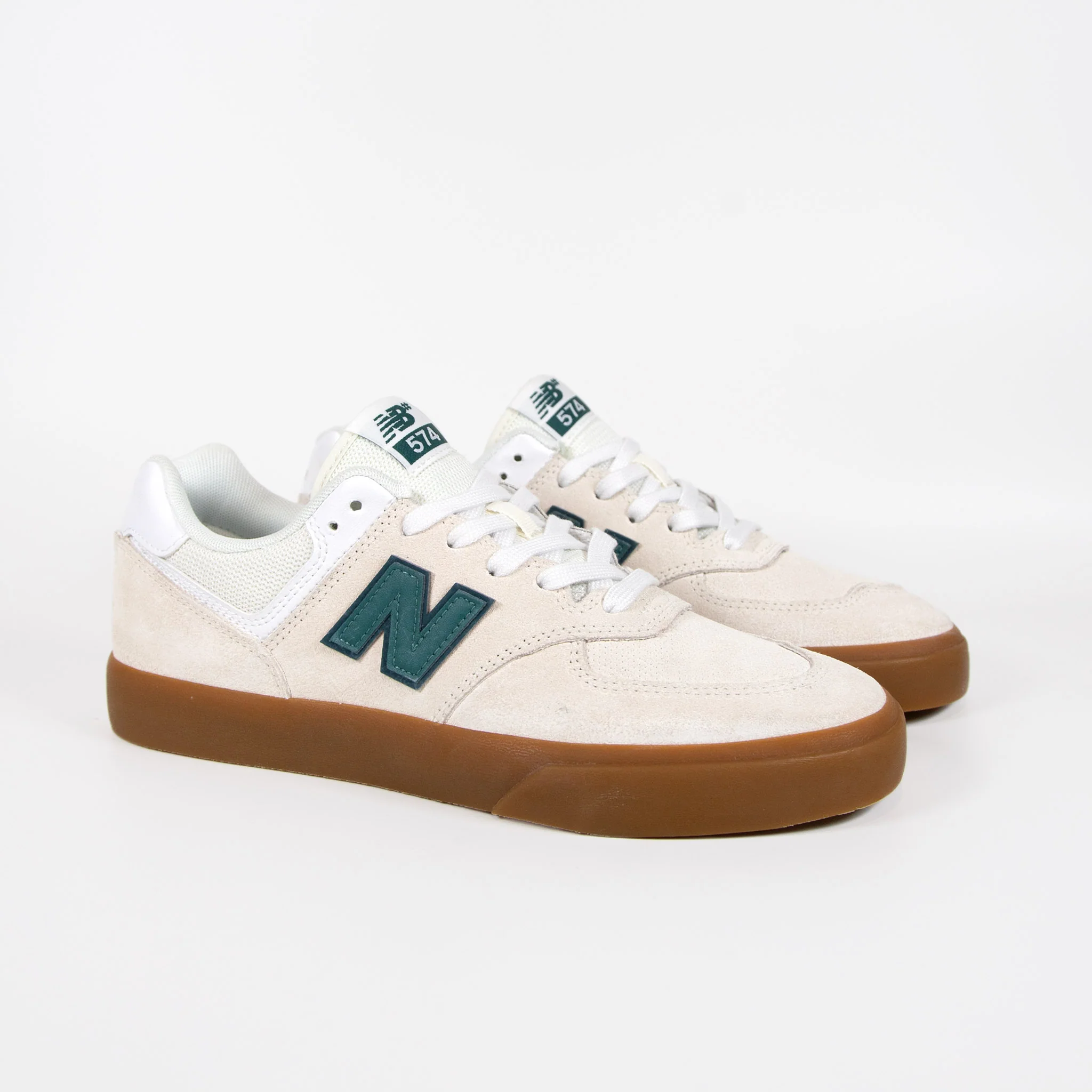 New Balance Numeric - 574 Vulc Shoes - Sea Salt / Teal / Gum - Image 2