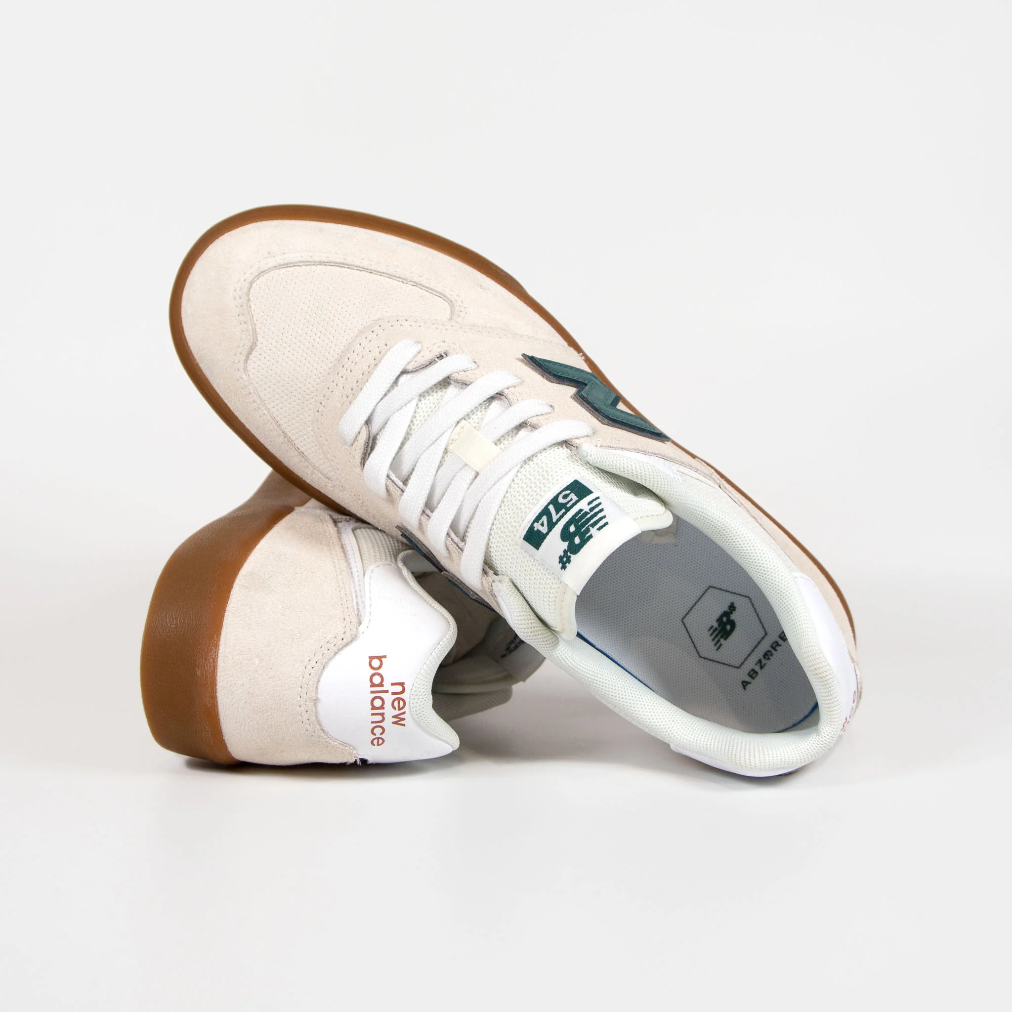 New Balance Numeric - 574 Vulc Shoes - Sea Salt / Teal / Gum - Image 4