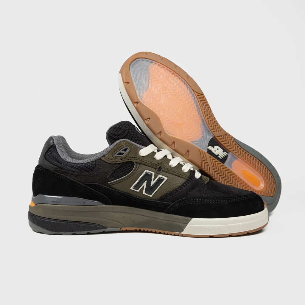 New Balance Numeric - 933 Andrew Reynolds Shoes - Black / Olive - Image 3
