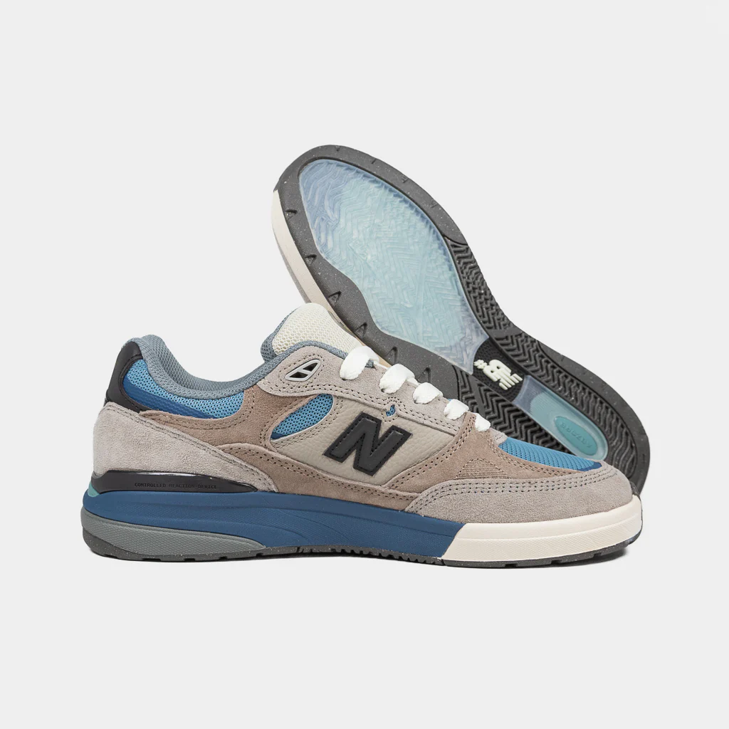 New Balance Numeric - 933 Andrew Reynolds Shoes - Mushroom / Light Blue - Image 3