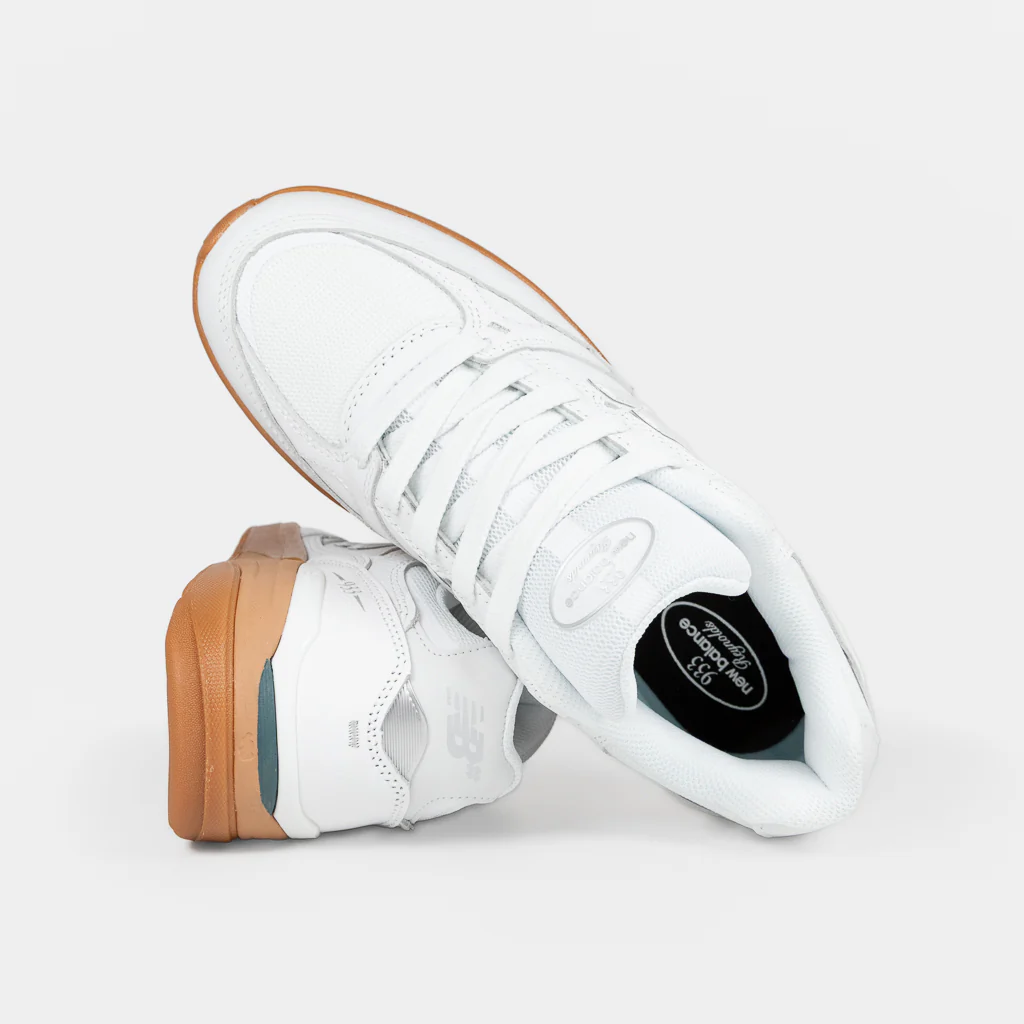 New Balance Numeric - 933 Andrew Reynolds Shoes - White / Gum - Image 4