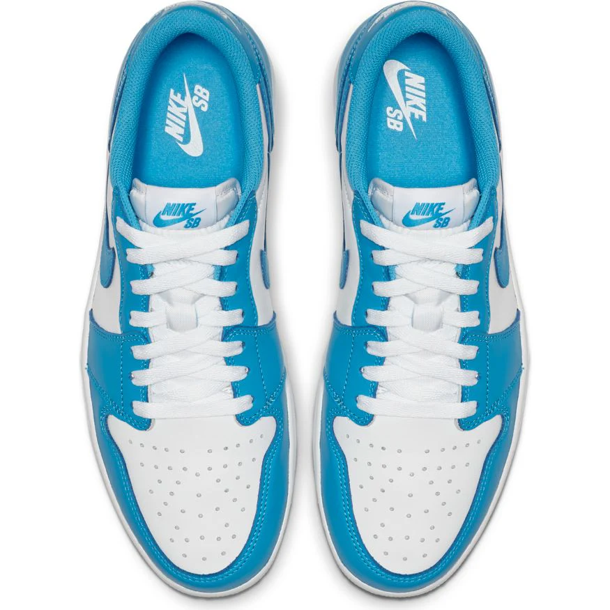 Nike SB - Air Jordan 1 Low Shoes - Dark Powder Blue / White - Image 3