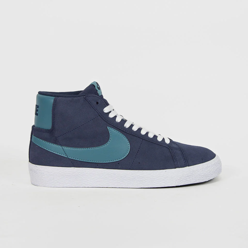 Nike SB - Blazer Mid Shoes - Midnight Navy / Noise Aqua - Midnight Blue