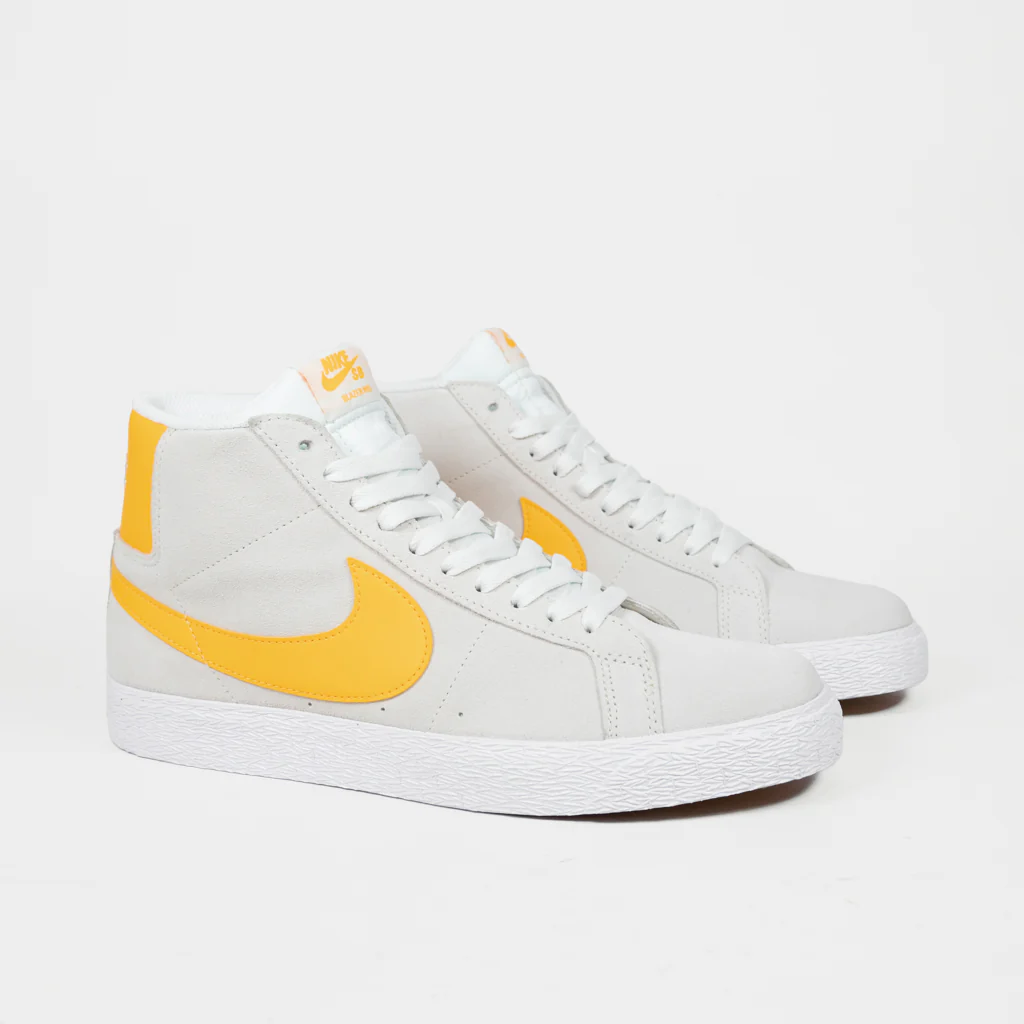 Nike SB - Blazer Mid Shoes - Summit White / Laser Yellow - Image 2