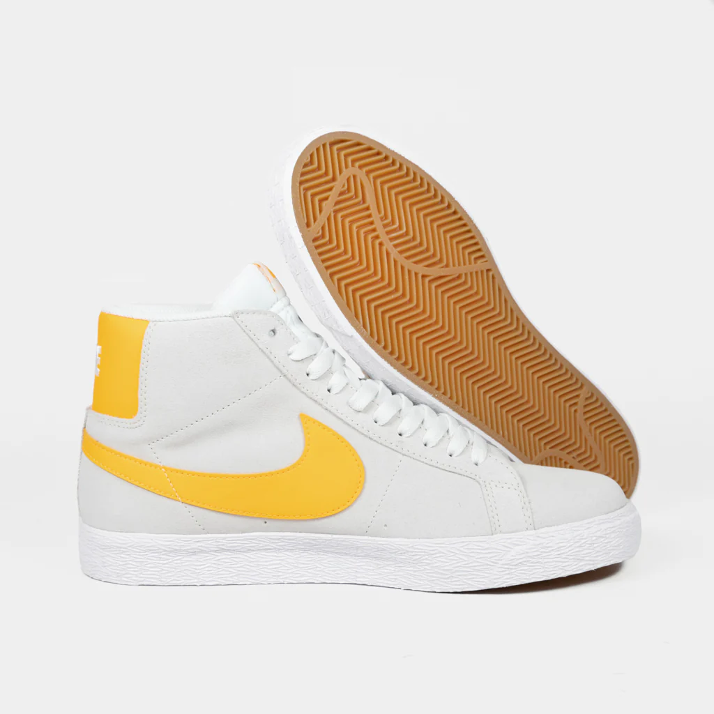 Nike SB - Blazer Mid Shoes - Summit White / Laser Yellow - Image 3