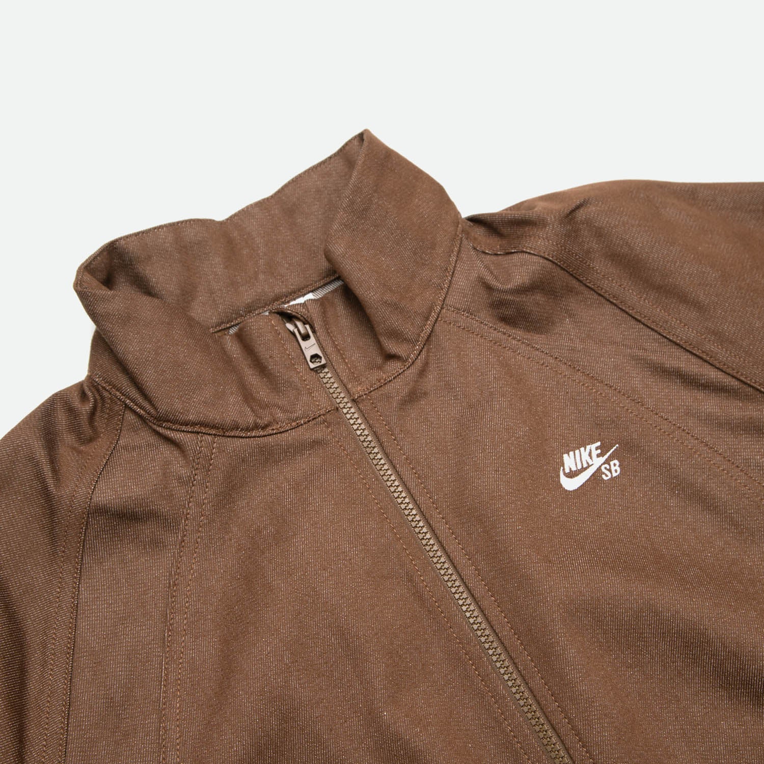 Nike SB - Denim Track Jacket - Mosswood Brown / White - Image 4