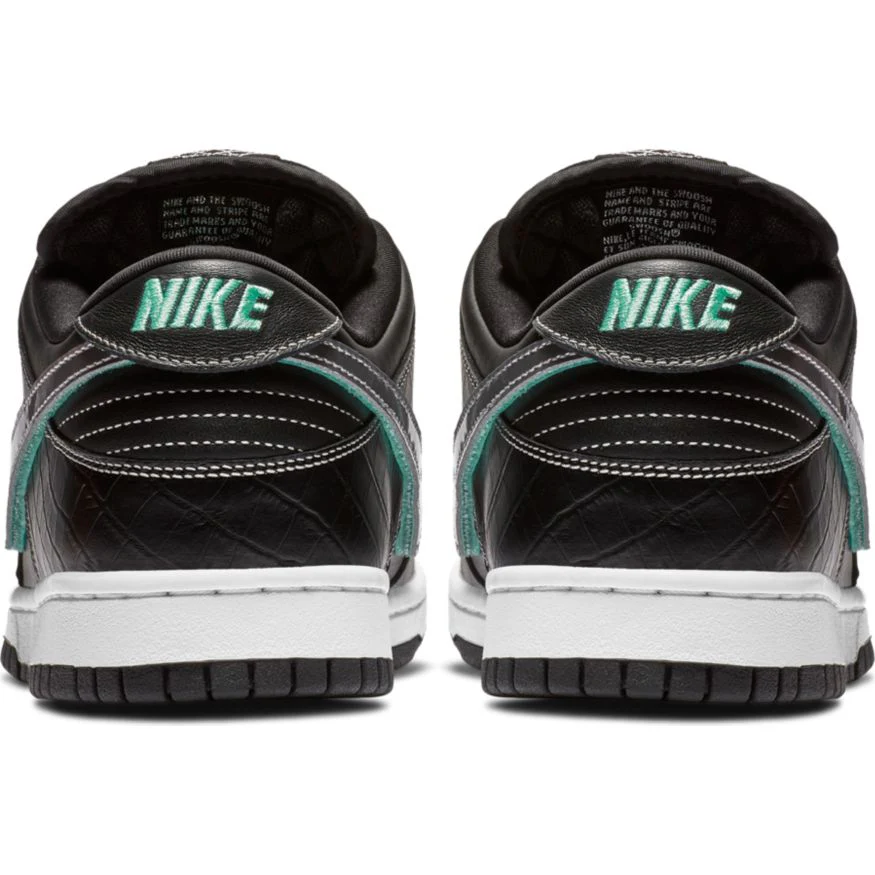 Nike SB - Diamond Dunk Low Pro OG QS Shoes - Black / Chrome / Tropical Twist - Image 3