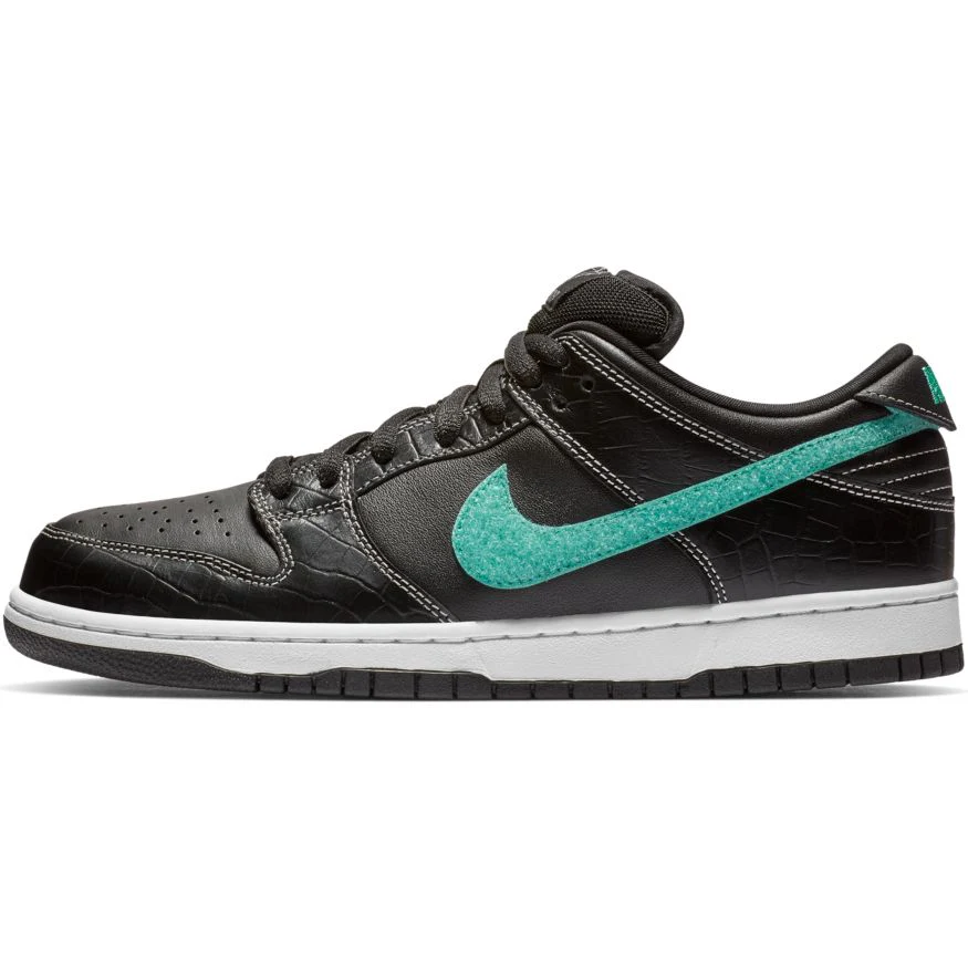 Nike SB - Diamond Dunk Low Pro OG QS Shoes - Black / Chrome / Tropical Twist - Image 6