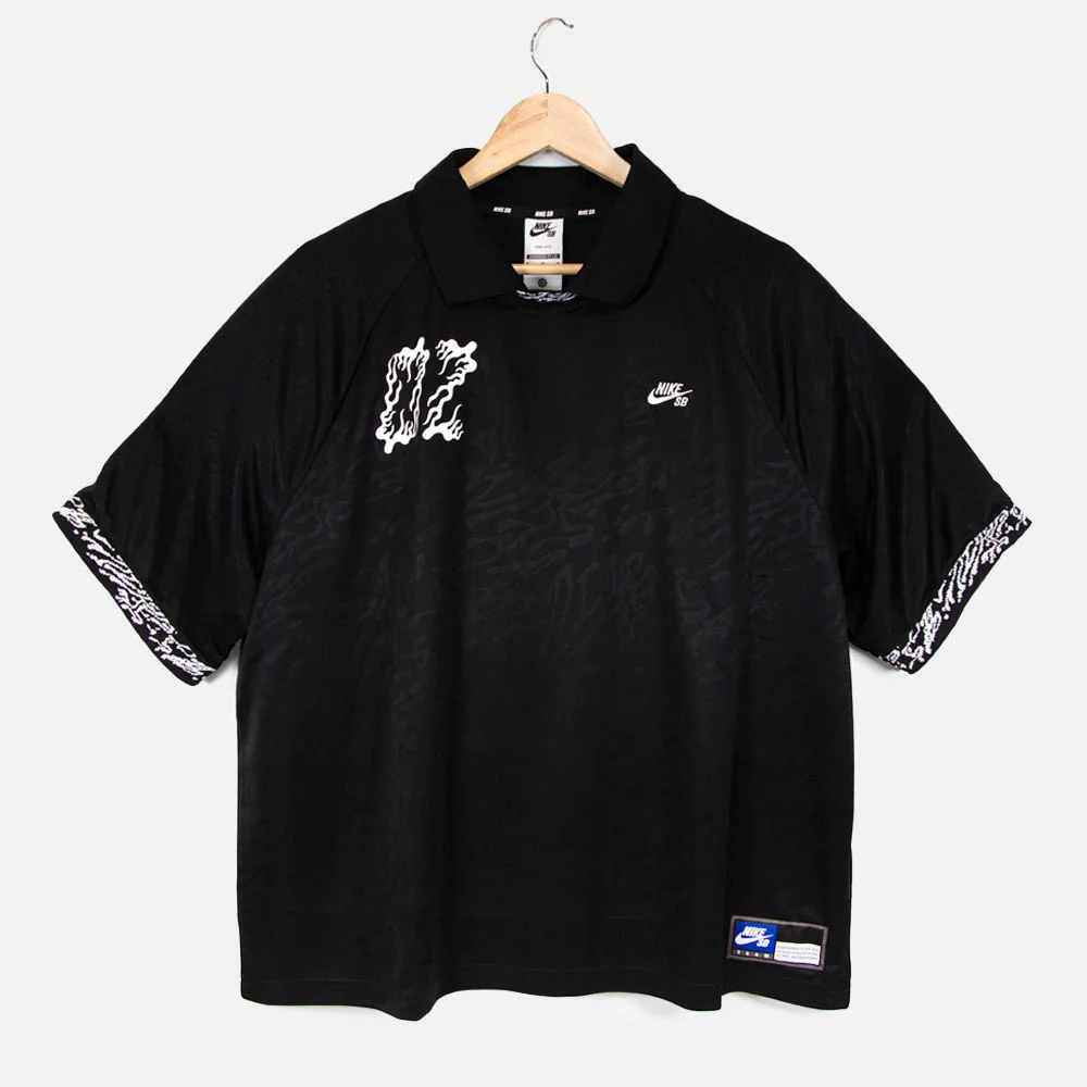 Nike SB - Drip Font 02 Short Sleeve Skate Jersey - Black / Black / White - Image 2