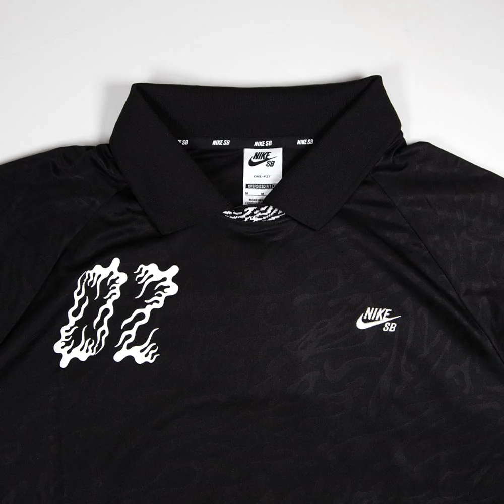 Nike SB - Drip Font 02 Short Sleeve Skate Jersey - Black / Black / White - Image 3