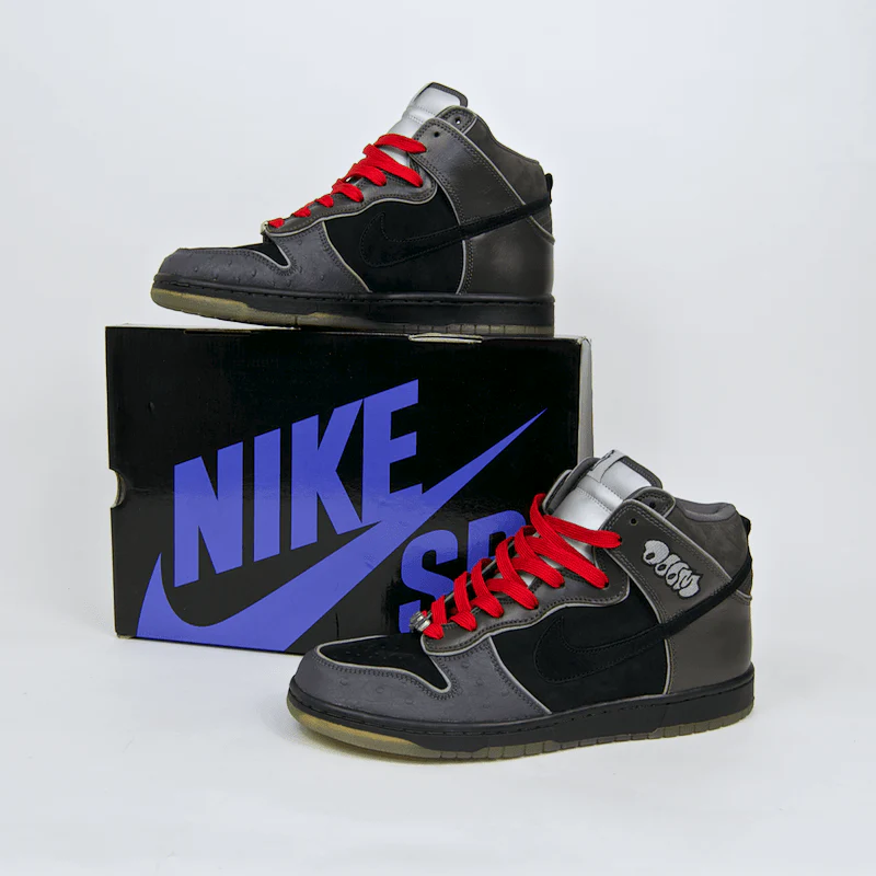 Nike SB - Dunk High Premium SB 'MF Doom' Shoes - Black / Black - Midnight Fog - Image 10