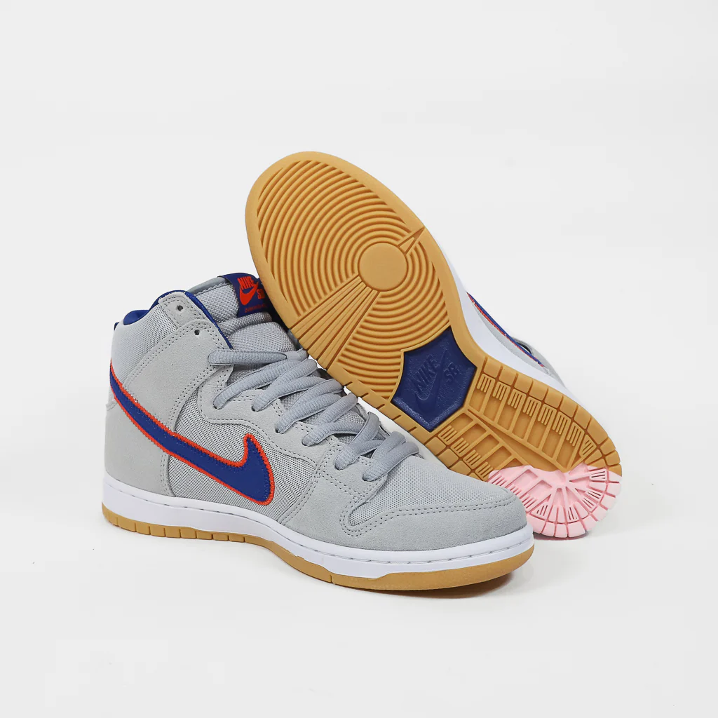 Nike SB - Dunk High Pro Shoes (UK ONLY) - Cloud Grey / Rush Blue / Team Orange - Image 3